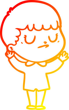 Bir insan tarafından çizilen huysuz bir çocuğun sıcak çizgi çizimi.