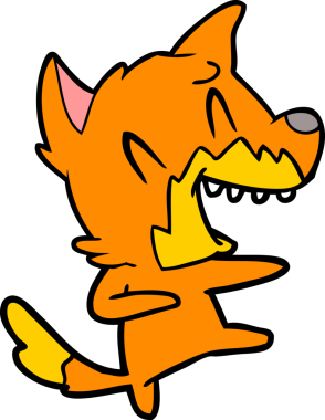 Bir insan tarafından çizilmiş tilki çizgi film karakteri
