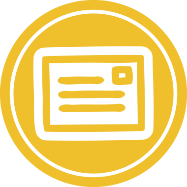 bir insan tarafından çizilmiş zarf harfi dairesel simgesi