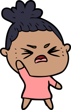 Bir insan tarafından çizilmiş kızgın bir kadın.