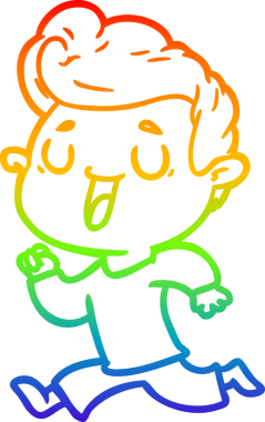 gökkuşağı gradyanı çizimi bir insan tarafından çizilmiş mutlu bir çizgi film adamı