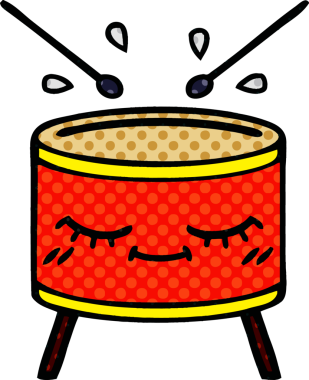 bir insan tarafından çizilmiş bir davul karikatürü.