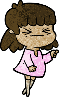 Bir insan tarafından çizilmiş kızgın bir kız.