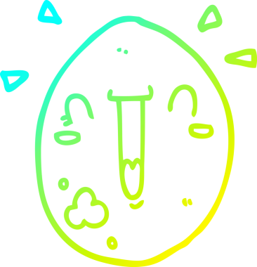 Bir insan tarafından çizilen mutlu yumurtanın soğuk çizgi çizimi.