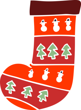 Bir insan tarafından çizilmiş karalama Noel çorabı.