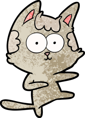 dans eden kedi bir insan tarafından çizildi.