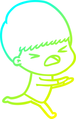 Bir insan tarafından çizilen bir çizgi filmin soğuk gradyan çizimi.