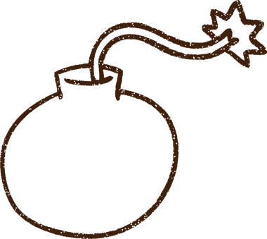 Bir insan tarafından çizilen Yuvarlak Bomba Kömür Çizimi