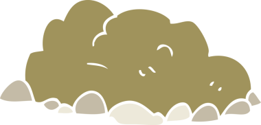 Bir insan tarafından çizilmiş toprak yığınının düz renk çizimi