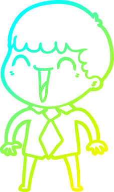 Bir insan tarafından çizilmiş mutlu bir adamın soğuk çizgi çizimi.