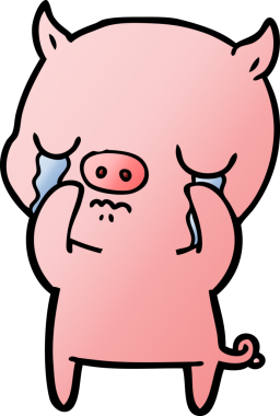 Bir insan tarafından çizilmiş domuz ağlaması.