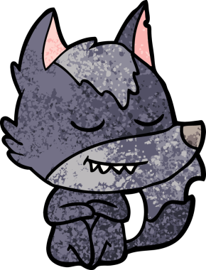 Bir insan tarafından çizilmiş dost canlısı bir kurt.