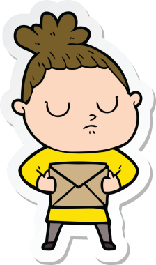 Bir insan tarafından çizilmiş bir karikatür çıkartması.