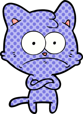 bir insan tarafından çizilmiş sinirli bir kedi.