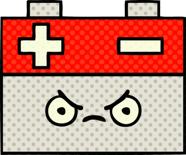 Bir insan tarafından çizilmiş bir araba aküsünün çizgi romanı.