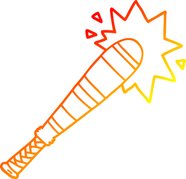 Bir insan tarafından çizilmiş bir beyzbol sopası çizimi.