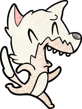 Gülen tilki bir insan tarafından çizilmiş.