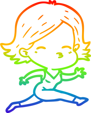 gökkuşağı gradyan çizimi bir insan tarafından çizilmiş bir karikatür kadın