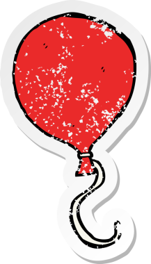 Bir insan tarafından çizilmiş bir balonun gerilimli çıkartması.