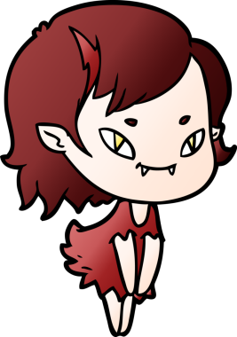 Bir insan tarafından çizilmiş çizgi film dostu vampir kız.