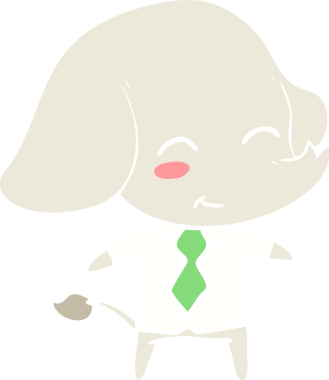 Sevimli düz renkli çizgi film patronu bir insan tarafından çizilmiş.