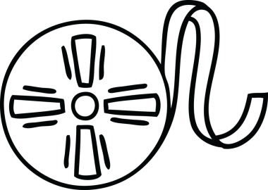 Bir insan tarafından çizilmiş bir film rulosunun çizgi çizimi