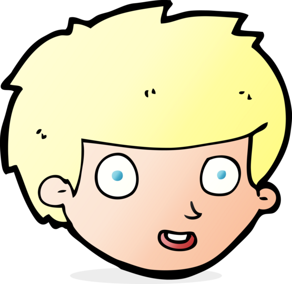 Bir insan tarafından çizilmiş mutlu çocuk yüzü.