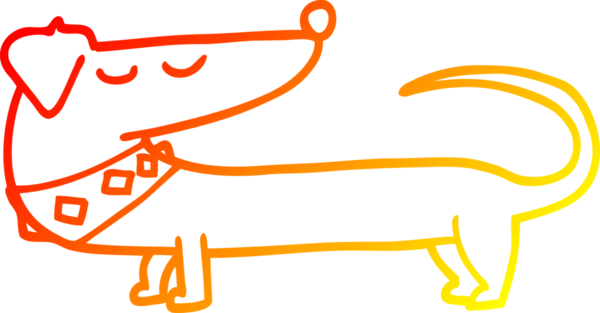 Bir insan tarafından çizilmiş çizgi film köpeğinin sıcak çizgi çizimi