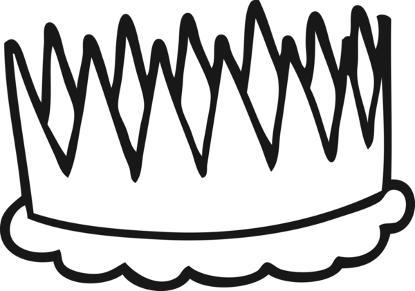 Bir insan tarafından çizilmiş siyah beyaz karikatür tacı.