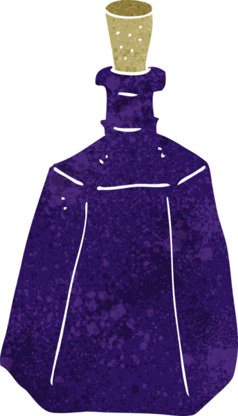 Bir insan tarafından çizilmiş mürekkep şişesi.