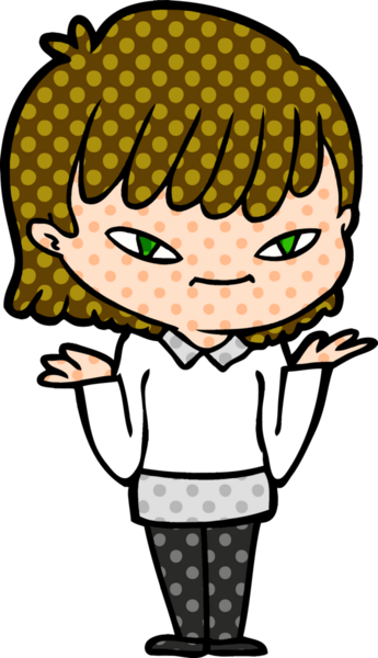 Bir insan tarafından çizilmiş karikatür kadın.