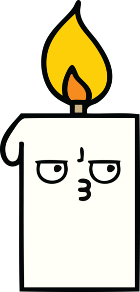 Bir insanın çizdiği yanan mum karikatürü.
