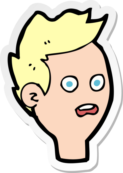 Bir insan tarafından çizilmiş bir karikatür çıkartması.