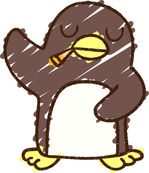 Penguen Tüten Tebeşir Bir insan tarafından çizilmiş