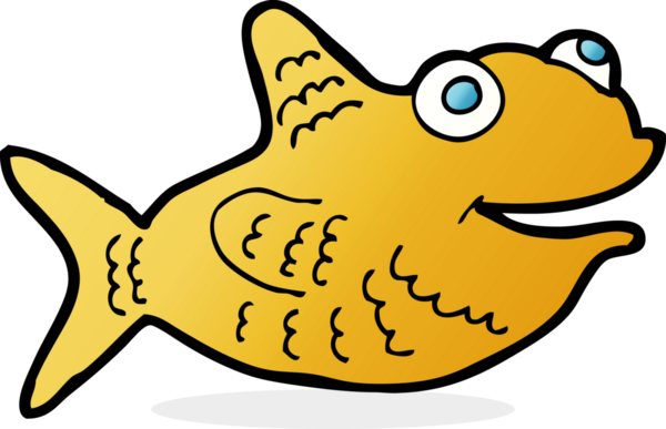 Bir insan tarafından çizilmiş mutlu balık çizgi filmi.
