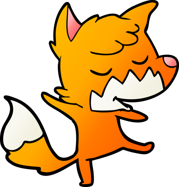 Bir insan tarafından çizilmiş dost canlısı çizgi film tilkisi