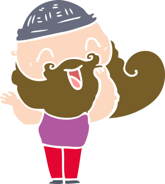 Bir insan tarafından çizilmiş mutlu sakallı adam.