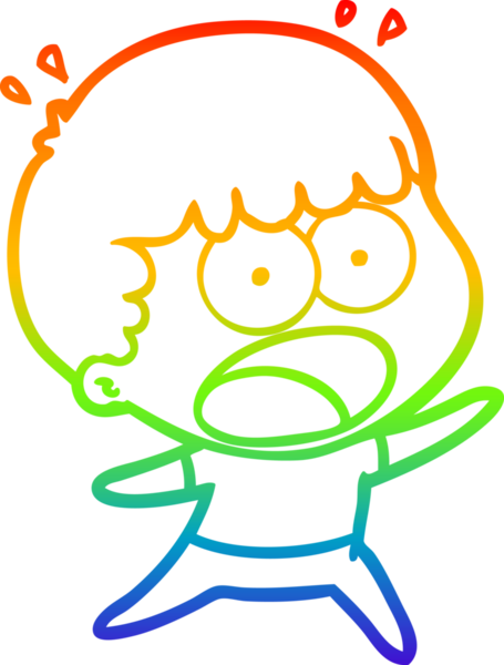 gökkuşağı gradyanı çizimi bir insan tarafından çizilmiş şok bir adam