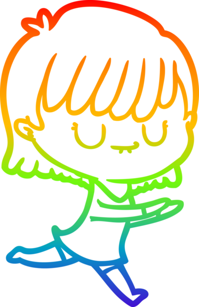 gökkuşağı gradyan çizimi bir insan tarafından çizilmiş bir karikatür kadın