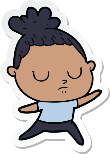 Bir insan tarafından çizilmiş bir karikatür çıkartması.