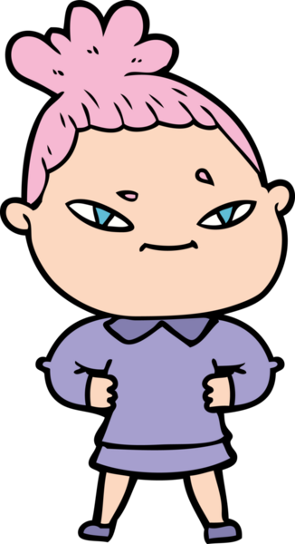 Bir insan tarafından çizilmiş karikatür kadın.