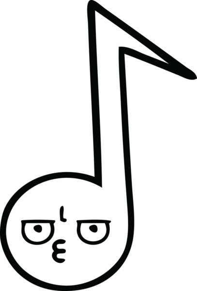 Bir insan tarafından çizilmiş bir notanın çizgi çizimi