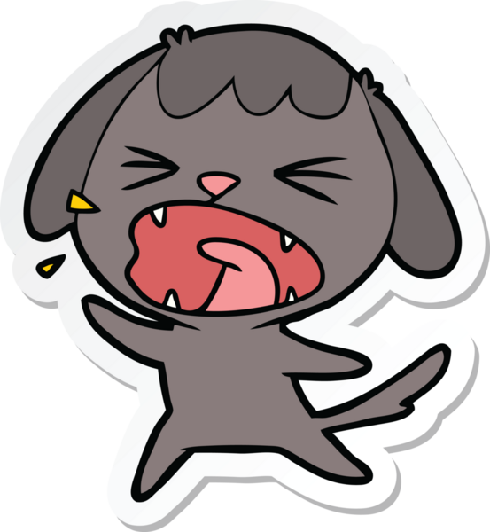 Bir insan tarafından çizilmiş şirin bir köpeğin çıkartması.