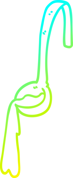 Bir insan tarafından çizilmiş bir yemek kepçesinin soğuk gradyan çizimi