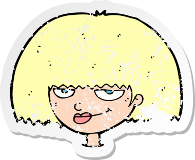 Bir insan tarafından çizilmiş bir karikatürün gerilimli retro yapıştırması.