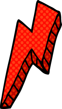 Bir insan tarafından çizilmiş karalama yıldırımı.