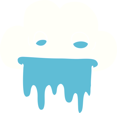 Bir insan tarafından çizilmiş karalama yağmur bulutu