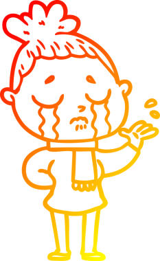 Bir insan tarafından çizilmiş, ağlayan bir karikatür çizimi.