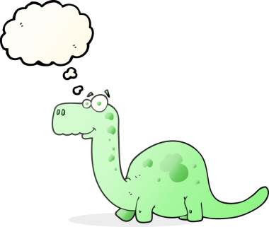 Bir insan tarafından çizilmiş serbest çizim baloncuk karikatür dinozor.