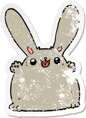 Bir insan tarafından çizilmiş karikatür tavşanı.